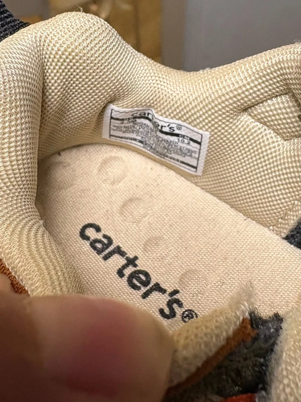 Carter's Navy Blue Gray and Orange Toddler Sneakers